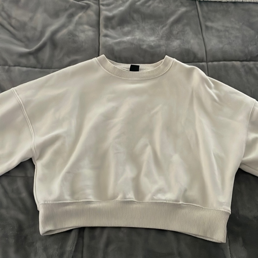 Plain Cream Cropped Sweater